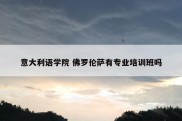 意大利语学院 佛罗伦萨有专业培训班吗