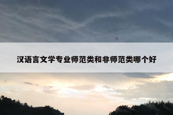 汉语言文学专业师范类和非师范类哪个好